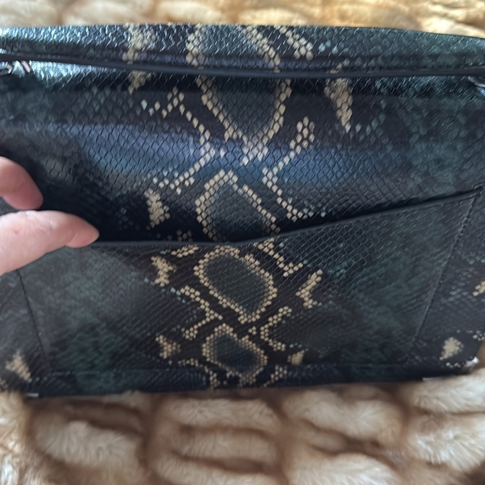 New Kooples Maxi GREEN AND BLACK PYTHON EMILY BAG - Picture 12 of 14